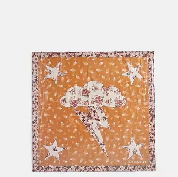 NWT COACH GLAM ROCK LAME BANDANA ONE SIZE - Picture 2 of 10